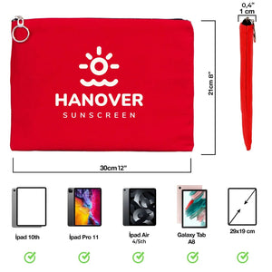 Personalized Red Cotton Clutch Pouch – 12" × 8" (30 × 21 cm) – 10 oz Fabric - Pamusan.com