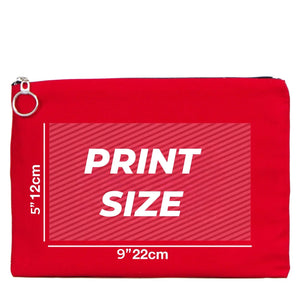 Personalized Red Cotton Clutch Pouch – 12" × 8" (30 × 21 cm) – 10 oz Fabric - Pamusan.com