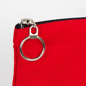 Personalized Red Cotton Clutch Pouch – 12" × 8" (30 × 21 cm) – 10 oz Fabric - Pamusan.com