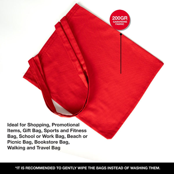 Personalized Red Tote Bag – 8 oz Cotton, Reusable - Pamusan.com