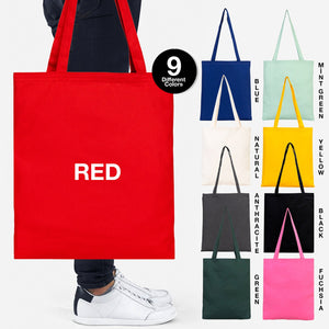 Personalized Red Tote Bag – 8 oz Cotton, Reusable - Pamusan.com