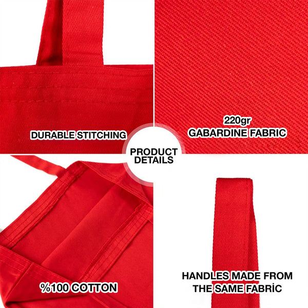 Personalized Red Tote Bag – 8 oz Cotton, Reusable - Pamusan.com