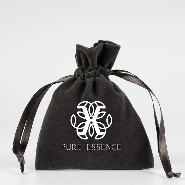Personalized Velvet Rose Drawstring Pouch – Anthracite – 4" × 5" (10 × 13 cm) - Pamusan.com