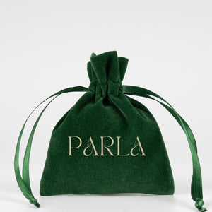 Personalized Velvet Rose Drawstring Pouch – Green – 4" × 5" (10 × 13 cm) - Pamusan.com