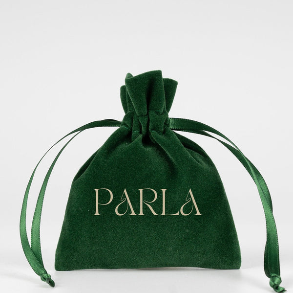 Personalized Velvet Rose Drawstring Pouch – Green – 4" × 5" (10 × 13 cm) - Pamusan.com