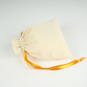 Personalized Velvet Rose Drawstring Pouch – Orange Ribbon – 4" × 5" (10 × 13 cm) - Pamusan.com