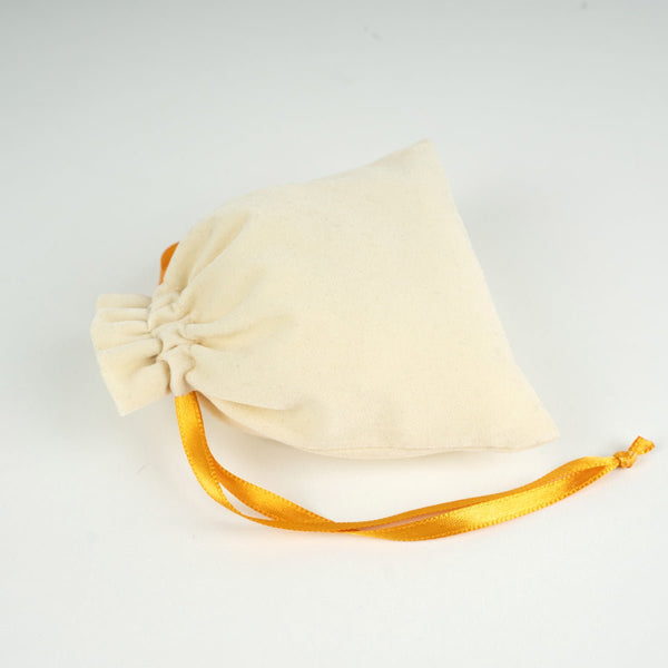 Personalized Velvet Rose Drawstring Pouch – Orange Ribbon – 4" × 5" (10 × 13 cm) - Pamusan.com