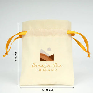 Personalized Velvet Rose Drawstring Pouch – Orange Ribbon – 4" × 5" (10 × 13 cm) - Pamusan.com