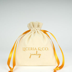 Personalized Velvet Rose Drawstring Pouch – Orange Ribbon – 4" × 5" (10 × 13 cm) - Pamusan.com