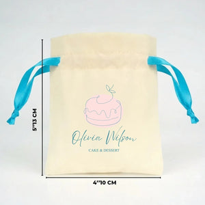 Personalized Velvet Rose Drawstring Pouch – Turquoise Ribbon – 4" × 5" (10 × 13 cm) - Pamusan.com