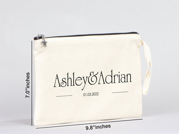 Personalized Wedding Clutch Bag – Custom Cotton Clutch Gift for Bridesmaids - Pamusan.com