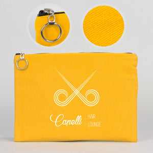 Personalized Yellow Cotton iPad Clutch Bag – Lined Gabardine with Zipper - Pamusan.com