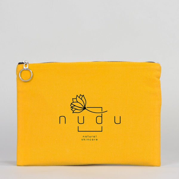 Personalized Yellow Cotton iPad Clutch Bag – Lined Gabardine with Zipper - Pamusan.com