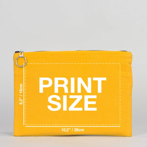 Personalized Yellow Cotton iPad Clutch Bag – Lined Gabardine with Zipper - Pamusan.com