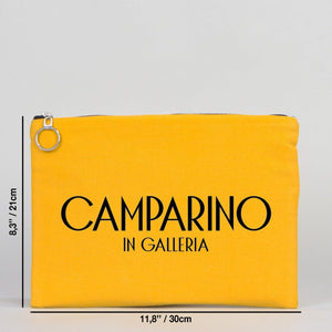 Personalized Yellow Cotton iPad Clutch Bag – Lined Gabardine with Zipper - Pamusan.com