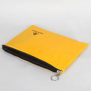 Personalized Yellow Cotton iPad Clutch Bag – Lined Gabardine with Zipper - Pamusan.com