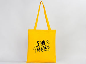 Personalized Yellow Gabardine Tote Bag – 14"x16" Custom Logo Print - Pamusan.com