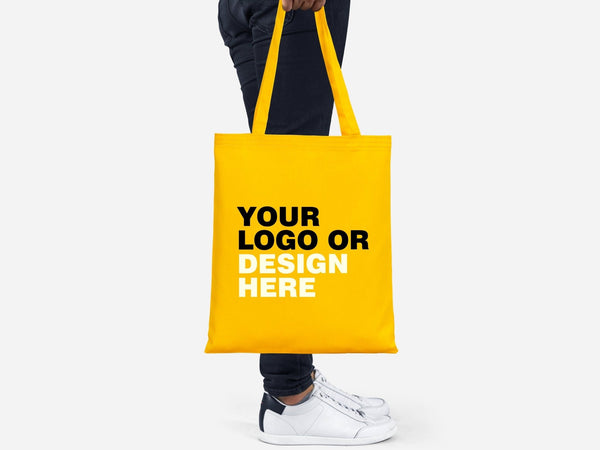 Personalized Yellow Gabardine Tote Bag – 14"x16" Custom Logo Print - Pamusan.com