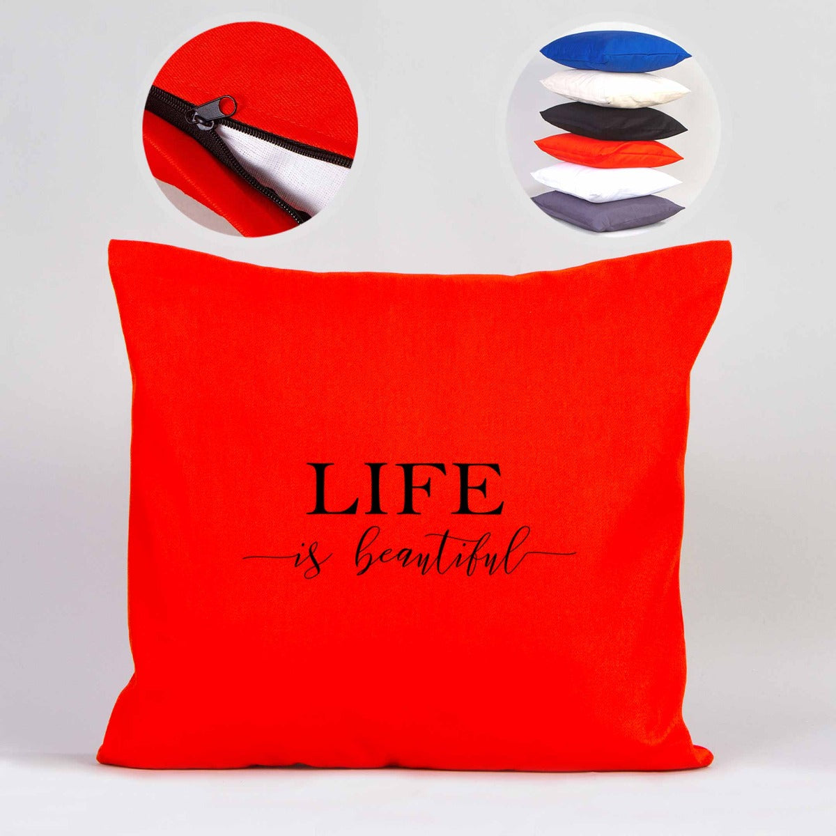 Pillow Cases 17" W x 17" H (43cm x 43 cm) -  Orange (Customize)