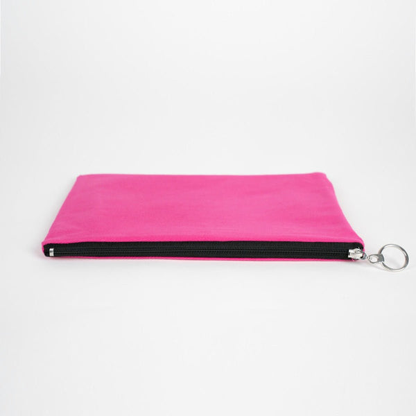 Pink Cotton Zippered Clutch Pouch – 12" × 8" (30 × 21 cm) – 10 oz Fabric - Pamusan.com