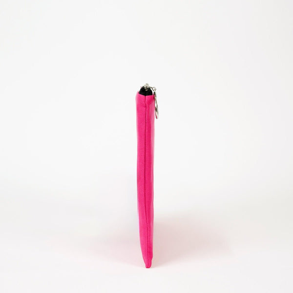 Pink Cotton Zippered Clutch Pouch – 12" × 8" (30 × 21 cm) – 10 oz Fabric - Pamusan.com