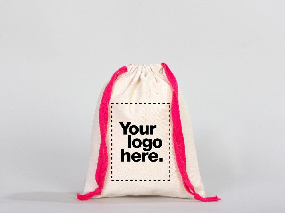 Pink Drawstring Cotton Bags 6"W x 8"H (15 cm x 20 cm), Great For Packing And Wrapping, Organic Cotton Pouch Bag, Bridal shower Bag, Custom Bag - Pamusan.com