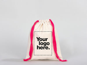 Pink Drawstring Cotton Bags 6"W x 8"H (15 cm x 20 cm), Great For Packing And Wrapping, Organic Cotton Pouch Bag, Bridal shower Bag, Custom Bag - Pamusan.com