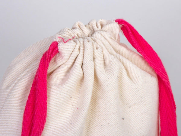 Pink Drawstring Cotton Bags 6"W x 8"H (15 cm x 20 cm), Great For Packing And Wrapping, Organic Cotton Pouch Bag, Bridal shower Bag, Custom Bag - Pamusan.com