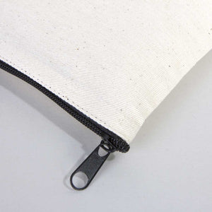 Plain Cotton Clutch Bag – 10"x7" Natural Zipper Pouch (Unprinted) - Pamusan.com