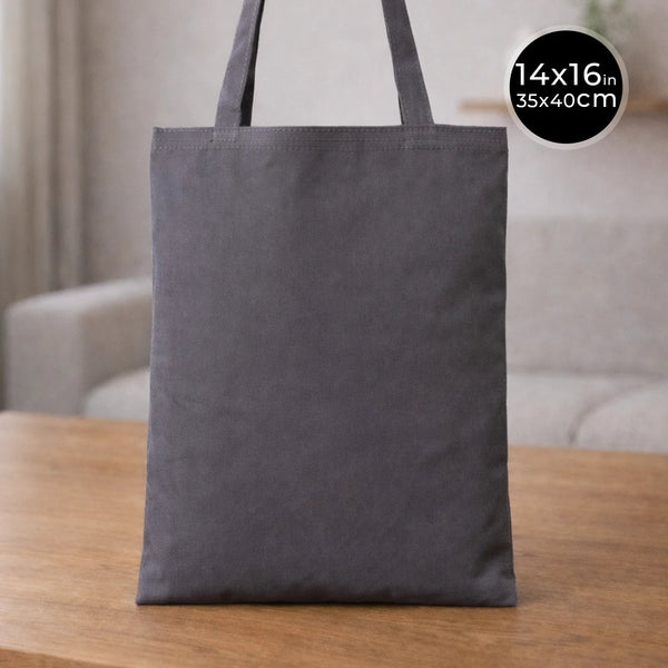 Plain Gray Gabardine Tote Bag 14"x16" – Durable Eco - Friendly Cotton Bag - Pamusan.com