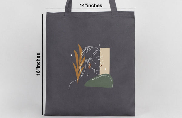 Plain Gray Gabardine Tote Bag 14"x16" – Durable Eco - Friendly Cotton Bag - Pamusan.com