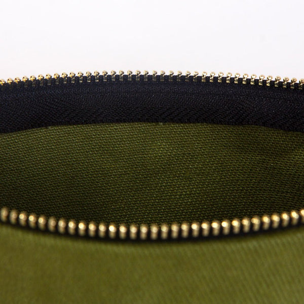 Plain Green Cotton Clutch Bag – 8"x6" Reusable Cosmetic Pouch - Pamusan.com