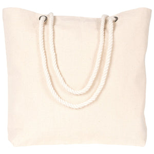 Large Blank Canvas Tote Bag with Zippered Inner Pocket – 19"x16"x4" Heavy-Duty Cotton