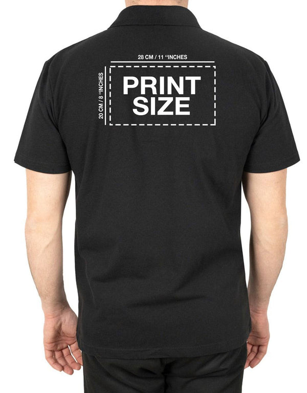 Polo Collar Black T-Shirt - Digital Print - Pamusan.com