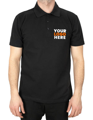 Polo Collar Black T-Shirt - Digital Print - Pamusan.com