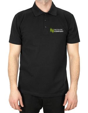 Polo Collar Black T-Shirt - Digital Print - Pamusan.com