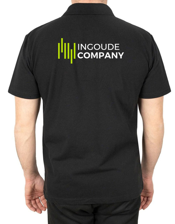 Polo Collar Black T-Shirt - Digital Print - Pamusan.com