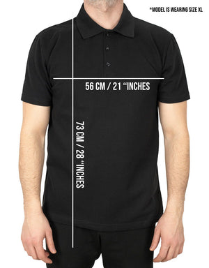 Polo Collar Black T-Shirt - Digital Print - Pamusan.com