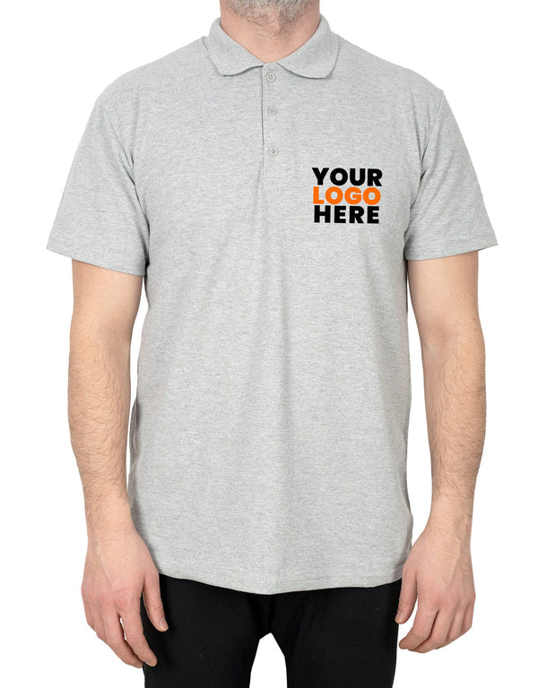 Polo Collar Gray T-Shirt - Print - Pamusan.com