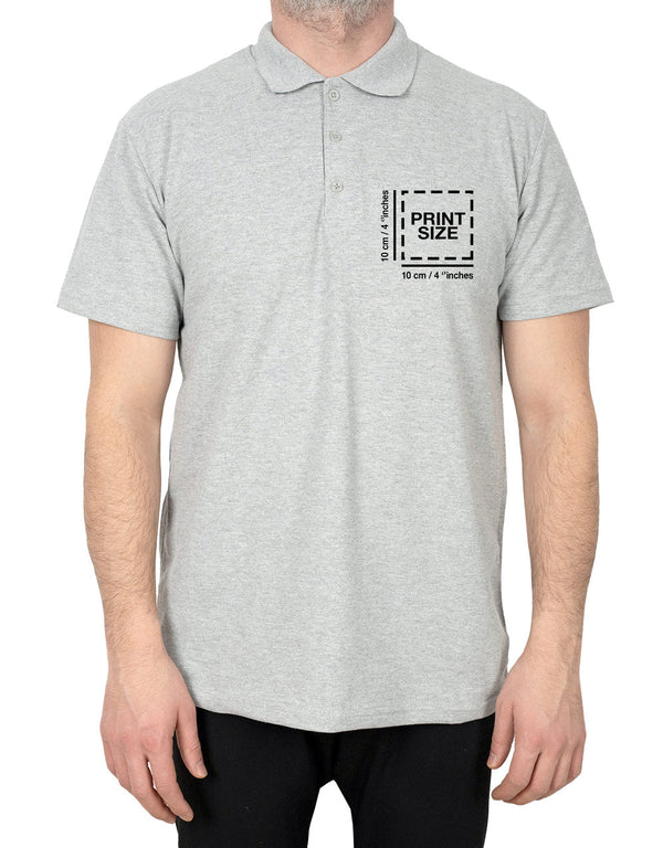 Polo Collar Gray T-Shirt - Print - Pamusan.com