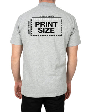 Polo Collar Gray T-Shirt - Print - Pamusan.com