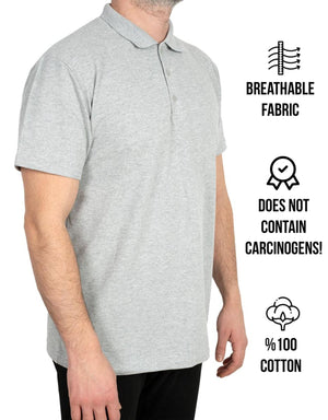 Polo Collar Gray T-Shirt - Print - Pamusan.com