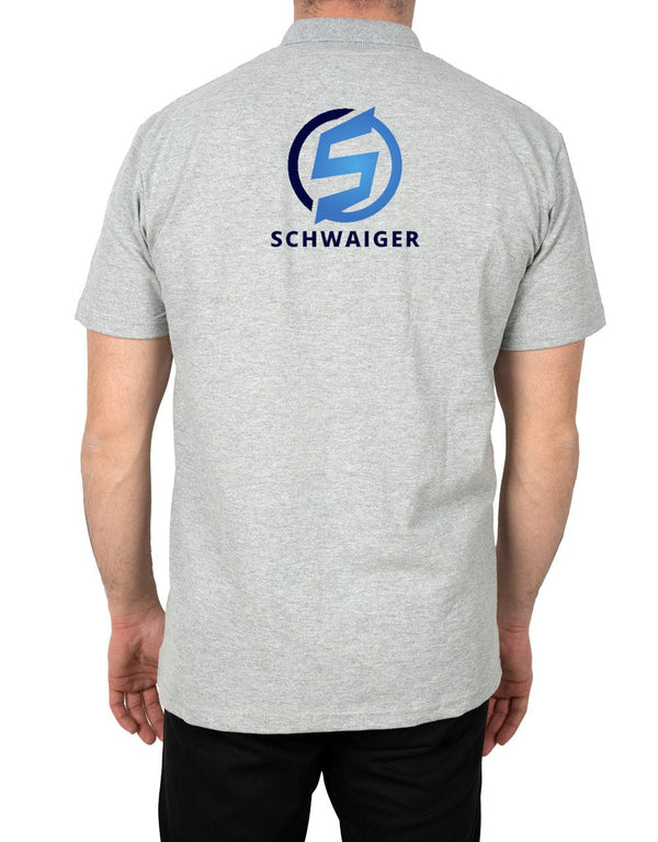 Polo Collar Gray T-Shirt - Print - Pamusan.com