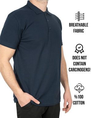 Polo Collar Navy T-Shirt - Printed - Pamusan.com