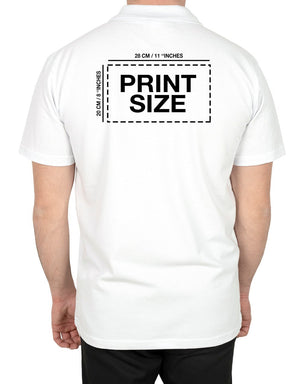 Polo Collar White T-Shirt - Digital Print - Pamusan.com