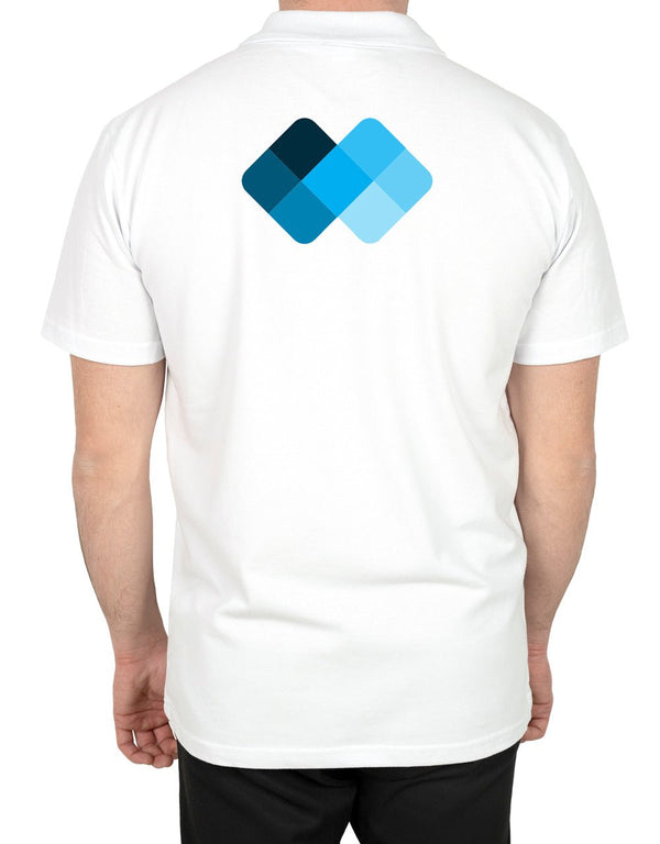 Polo Collar White T-Shirt - Digital Print - Pamusan.com