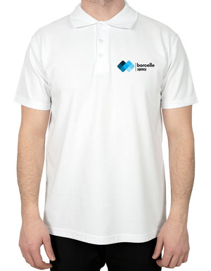 Polo Collar White T-Shirt - Digital Print - Pamusan.com