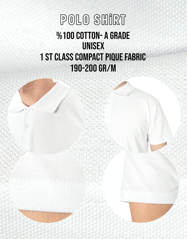 Polo Collar White T-Shirt - Digital Print - Pamusan.com