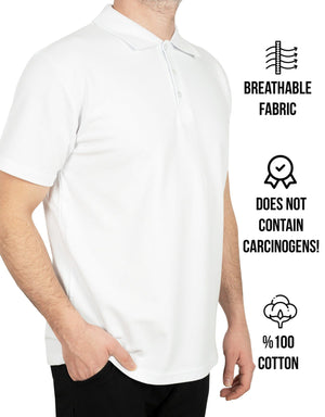 Polo Collar White T-Shirt - Digital Print - Pamusan.com