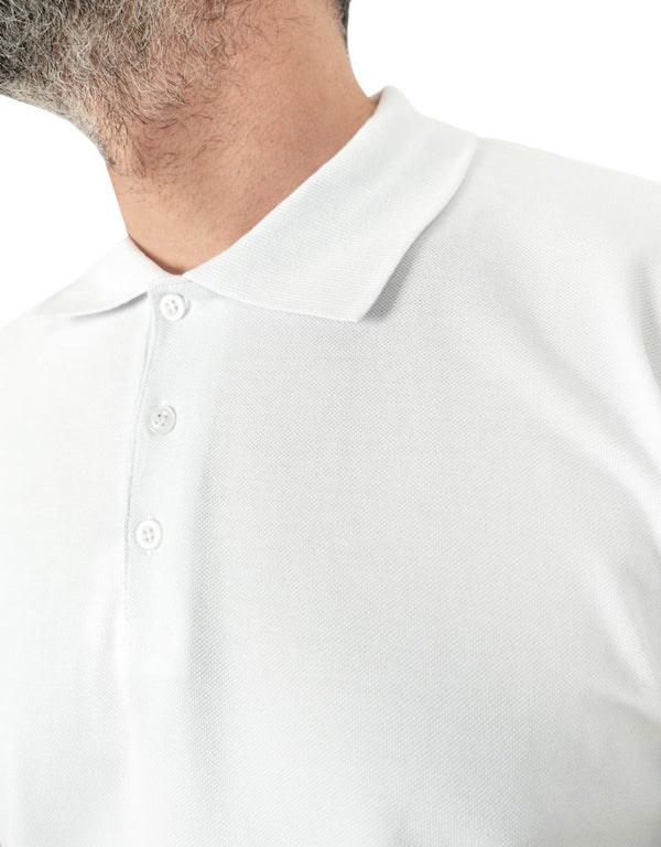 Polo Collar White T-Shirt - Digital Print - Pamusan.com